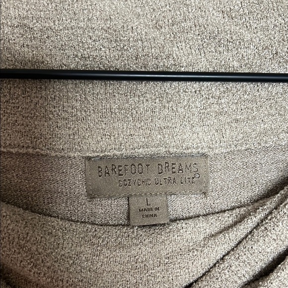 Barefoot Dreams Cozy Chic Ultra Lite Brown Cowl Neck Sweater Large - Picture 2 of 6